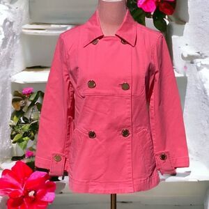 TORI BURCH NWT BLARR HOT PINK BLOOM DOUBLE BREASTED COAT JACKET SIZE 6